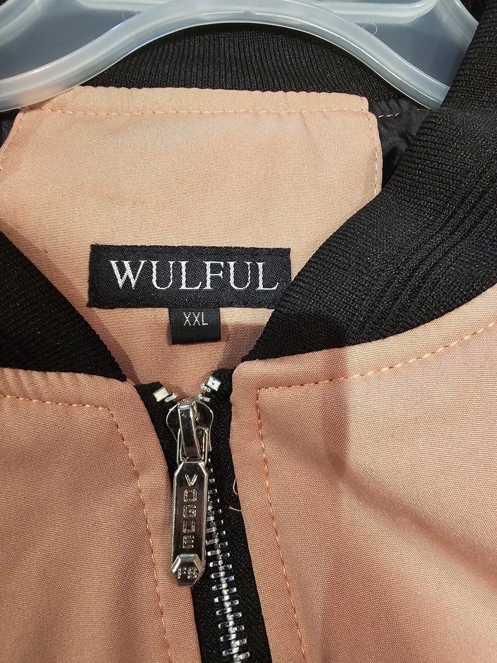 Vogue Peach and Black Bomber Jacket